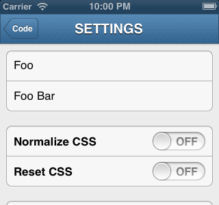 Fiddles Snippet Settings app code design fiddles ios settings snippet ui