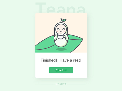 Teana cute emotionally design empty state green lovely mascot popup splash tea tips