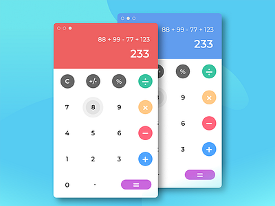 Calculator app design flat graphic design ios minimal mobile