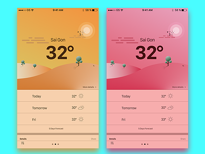 Weather app design flat graphic design ios minimal mobile