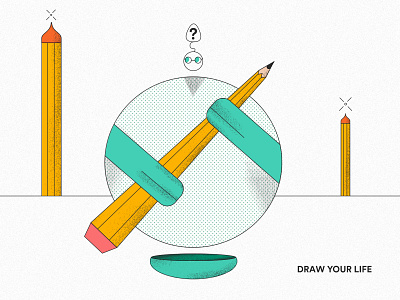 Draw Your Life abstract character design dribbble flat illustration minimal mobile ui