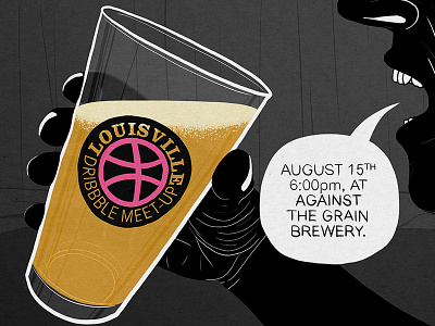 Louisville Dribbble Meet-up beer comic design dribbble logo louisville meetup rebound vector