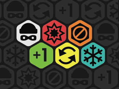 Mesa Card back business card design game hexagon icons ios vector