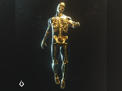 Longing blender blender3d blender3dart character glass gold photoshop seethorugh skeleton