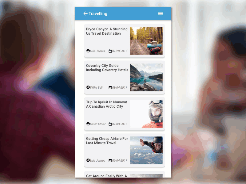 Daily UI Challenge #6 News App app challenge gif iphone news sketch app travelling ui user interface