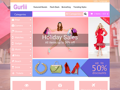Daily UI Challenge #9 Gurlin Online Shop Website