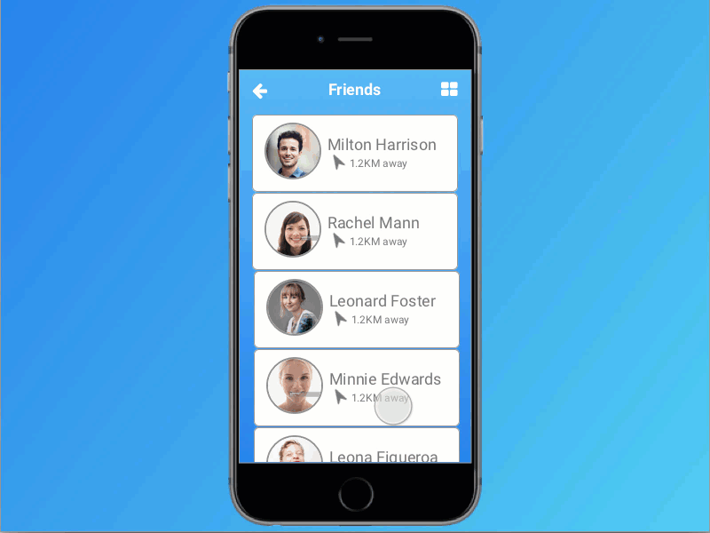 Daily UI Challenge #12 Friends Locator Animated