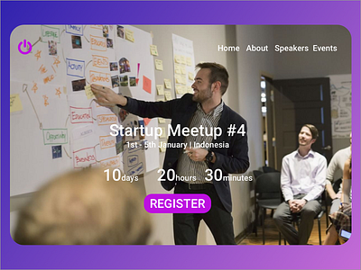 Daily UI Challenge #13 Startup Events Website