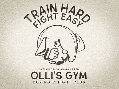 Olli Train Hard logo art direction artwork box boxing branding design design art desktop elephant johndoela olli ollimania retro retro logo typography vector