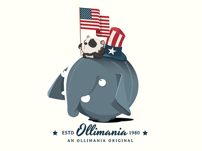 Shirt design for one of Ollimania's main characters art cute design identity illustration art illustrations illustrator shirt typography usa usa flag