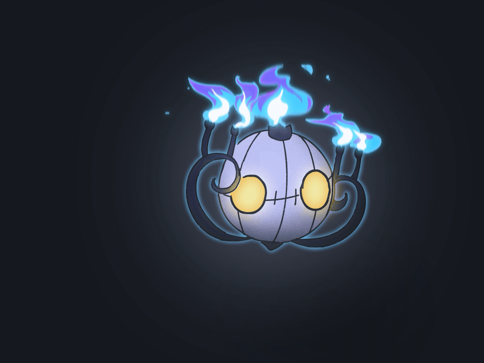 Spooky Chandelure 2d adobe animate ae after effects blue fire classical animation effects animation fire frame by frame fx animation glow illustration motion design motion designer motion graphics nintendo pokemon squash and stretch traditional animation