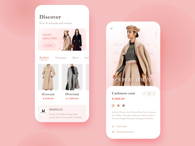 clother stores app design ios iphone x ui ux