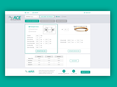 ASNA-Calculator calculation engineering inteface manufacturing ui design ux design web app web design