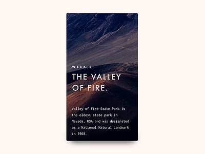 The Valley Of Fire app article blog book cover experience interface mobile typography ui ux