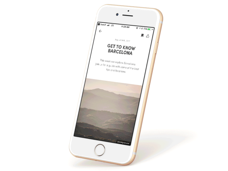 Discover article view prototype animation blog app mobile ios ux ui article