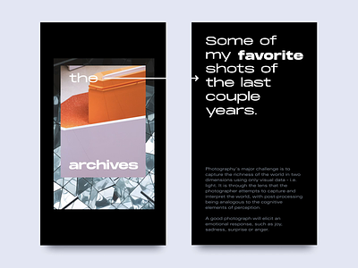 The Archives design editoral layout photograhy typograp