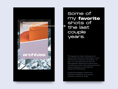 The Archives design editoral layout photograhy typograp