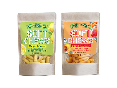 Sweetcicle's Soft Chews brand design cpg graphic design label design packaging design