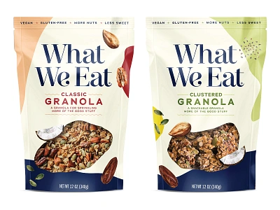 What We Eat Granola brand design branding brooklyn packaging design consumer packaging design cpg cpg design design food packaging design graphic design logo design new york packaging design packaging design product design typography