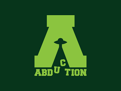 Abduction a alien logo typography ufo vector wordplay