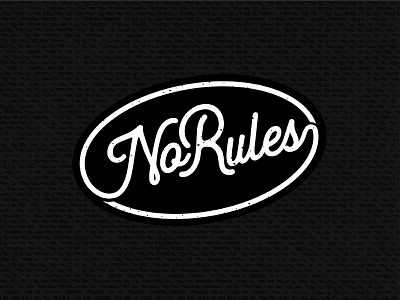 No Rules badge business owner logo no rules patch script typography