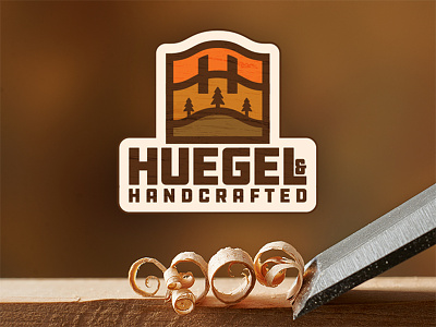 Huegel & Handcrafted badge earth handcrafted handmade icon logo nature vector wood