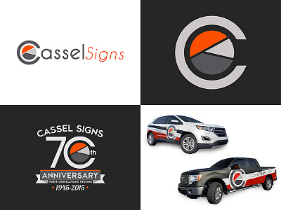 Cassel Signs badge branding logo minimal modern rebrand vehicle wrap vinyl