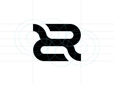 RR Monogram Grid badge grid icon logo minimal monogram music rr thick lines vector