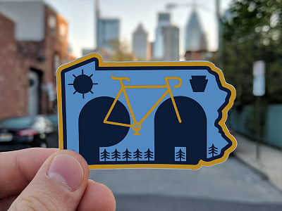 BikePA // National Bike Month badge bike cycling keystone logo nature pa patch philadelphia sticker stickermule