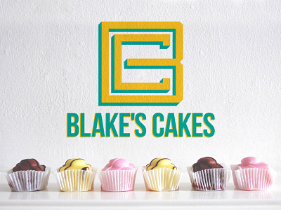 Blake's Cakes bc branding cake cupcake logo monogram pastries