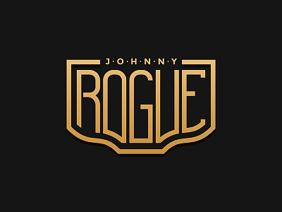 Johnny Rogue Logo badge custom type gradient icon logo logotype minimal music rap thick lines typography