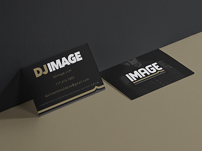 DJ Image Biz Card badge brand dj gold hip hop logo logotype music party typography vinyl