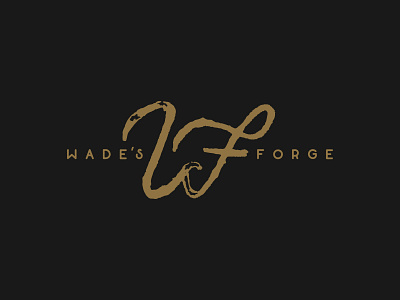 Wade's Forge Logo brand craftsman elegant icon illustration logo monogram nature rustic sketch vector wf wood