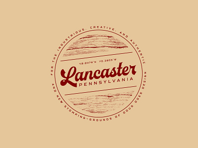 I'M HOME badge distressed lancaster location logo nature pennsylvania retro script typography
