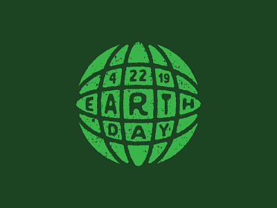 Earth Day 4/22/2019 badge distressed earth earth day global warming globe green nature thick lines typography vector