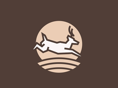 Deer Logomark antlers badge deer field icon logo logomark minimal nature retro thick lines whitetail