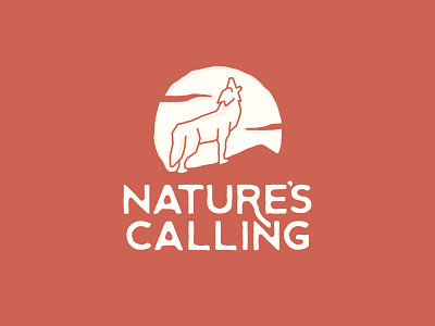 Nature's Calling coyote desert dot pattern howl moon nature thick lines typogaphy