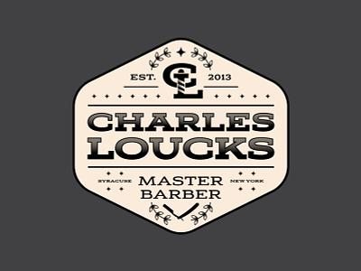 Charles Loucks Brand Badge badge barber barbershop brand logo monogram new york retro syracuse