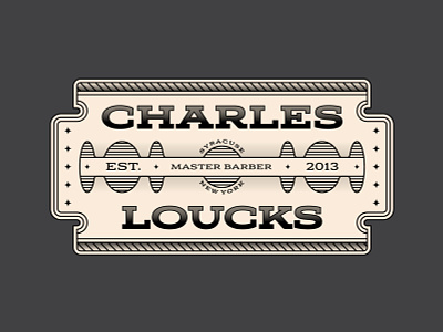 Charles Loucks Razor Badge badge brand illustration new york razor retro straight razor syracuse vintage