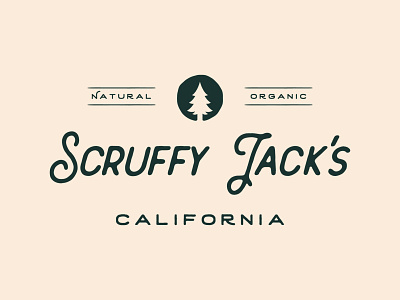 Scruffy Jack's Logo beard care beard oil brand grooming logo mens fashion nature organic pine tree tagline