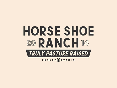 Horse Shoe Ranch Text Logo 2014 brand horseshoe keystone logo nature pasture raised pennsylvania ranch typography
