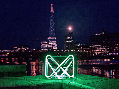 Monese neon mark banking branding the shard embankment fintech identity london monese neon thames