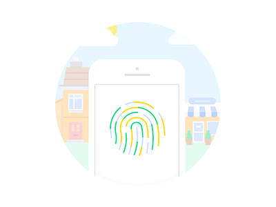 Monese – Touch ID app bank banking finance fintech illustration monese touch id
