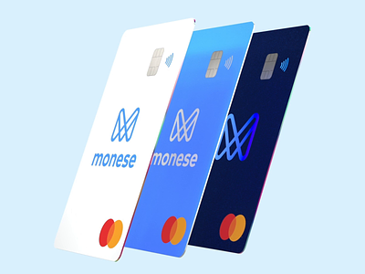 New Monese vertical cards 3d aftereffects bank card contactless debit card fintech monese money motion