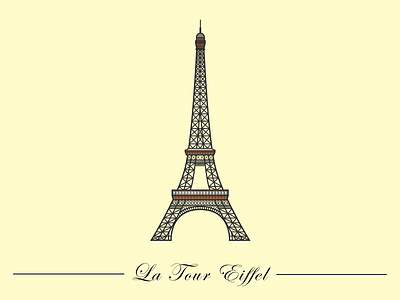 La Tour Eiffel eiffel tower france illustration illustrator la tour eiffel landmark paris sketch