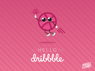 Hello Dribbble character debut dribbble first illustration invitation