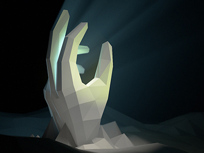 Moon Hand cinema4d hand moon polygonal