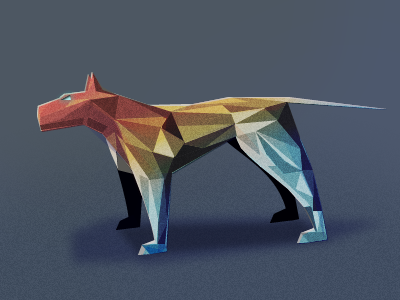 roaaar abstract animal cat eyes fast glow low poly polygonal slick tail strong