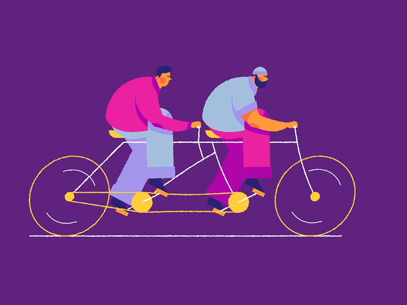 Big Dudes - Cycling 2d after effects animation bicycle big character animation character design cycling dudes gif motion