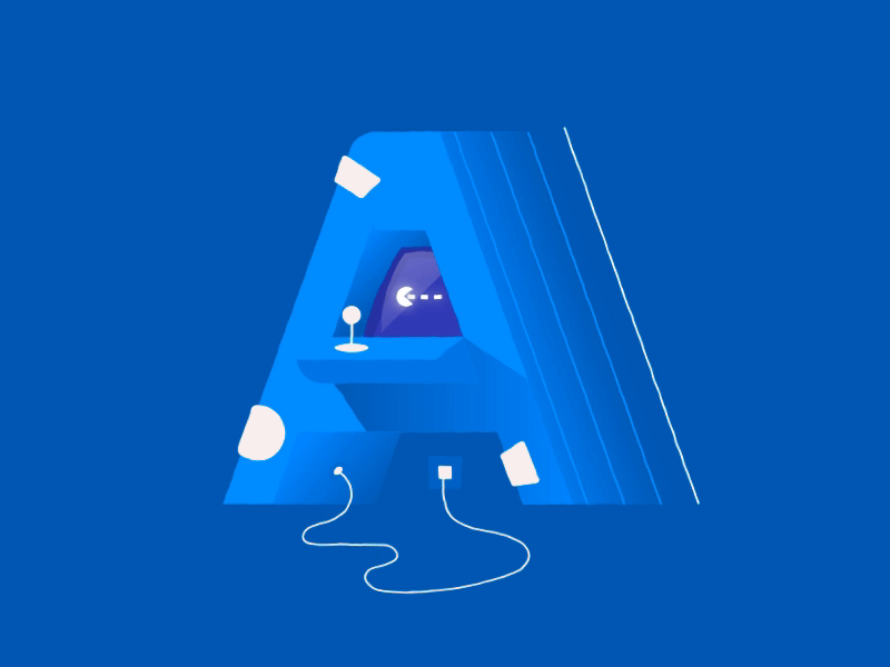 Day 1 / "A" for Arcade 36days 36daysoftype acade animation arcadegame illustration motion typography typographyanimation